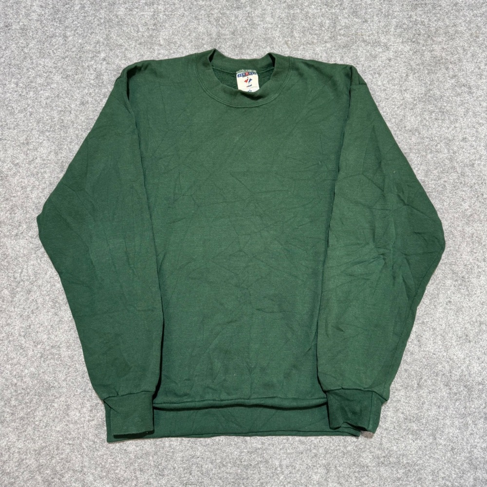 Vintage Jerzees NuBlend Sweatshirt Forest Green Crewneck Made in USA Mens Medium